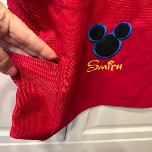 Disney Mickey Mouse Red Canvas ”Smith”‎ Embroidered Tote Bag - VERY CUTE! - Picture 2 of 12